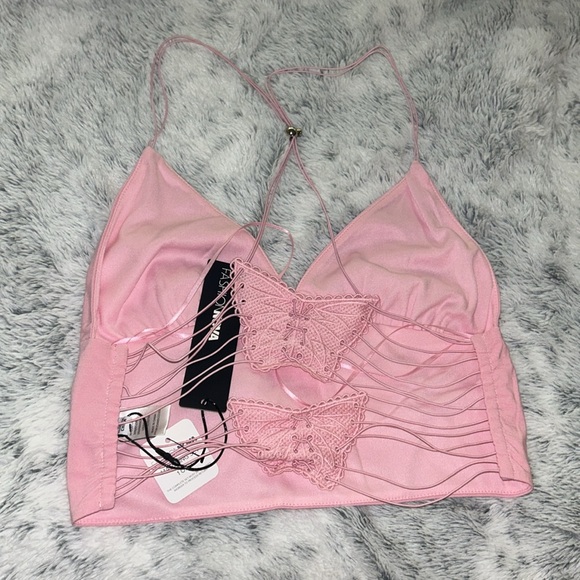 Just like a butterfly pink skirt set two piece pleated skirt and adjustable top - Picture 3 of 6